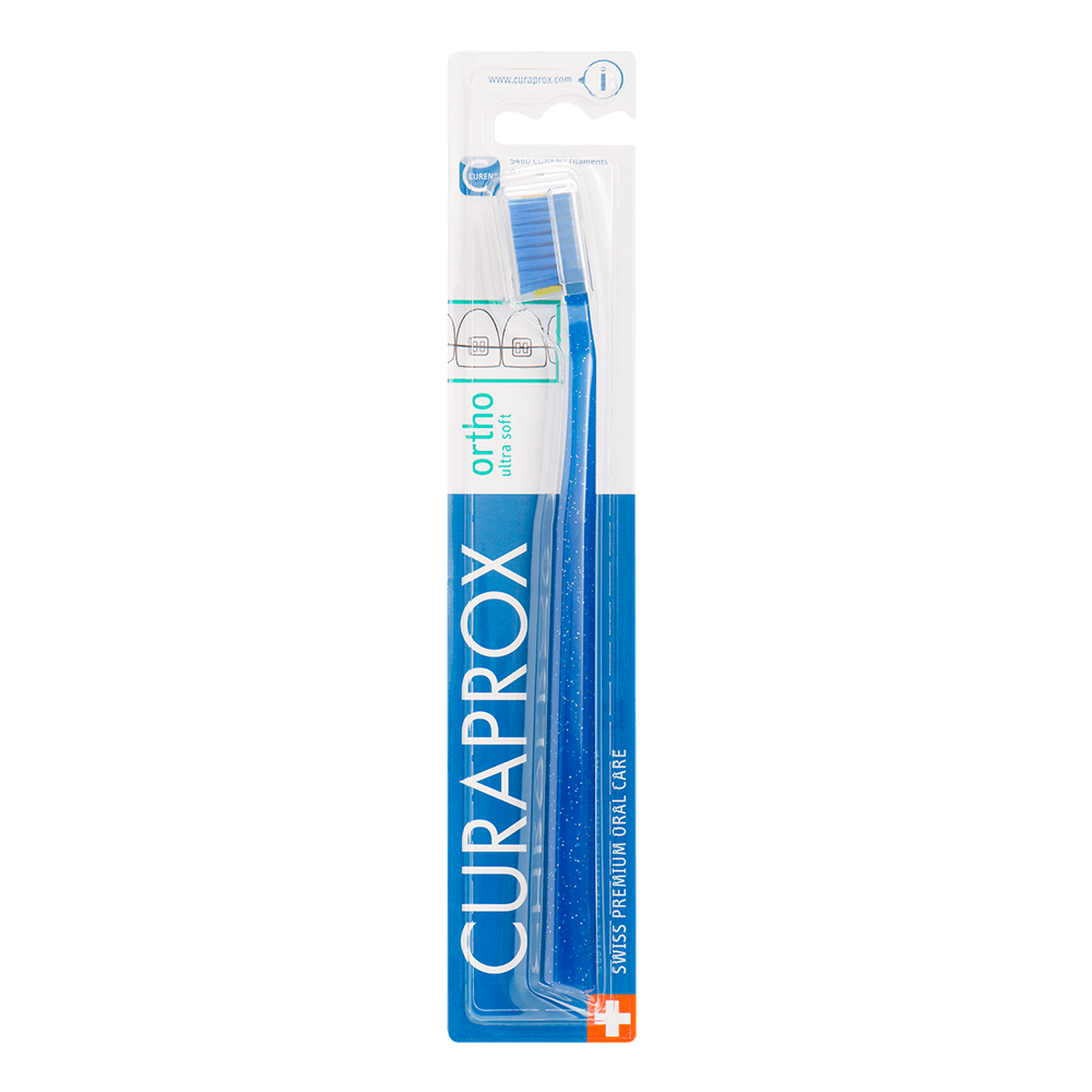 Escova Dental Curaprox 5460 Ortho para Aparelho Ortodôntico Cerdas Ultra Macias Cores Sortidas 1 Unidade